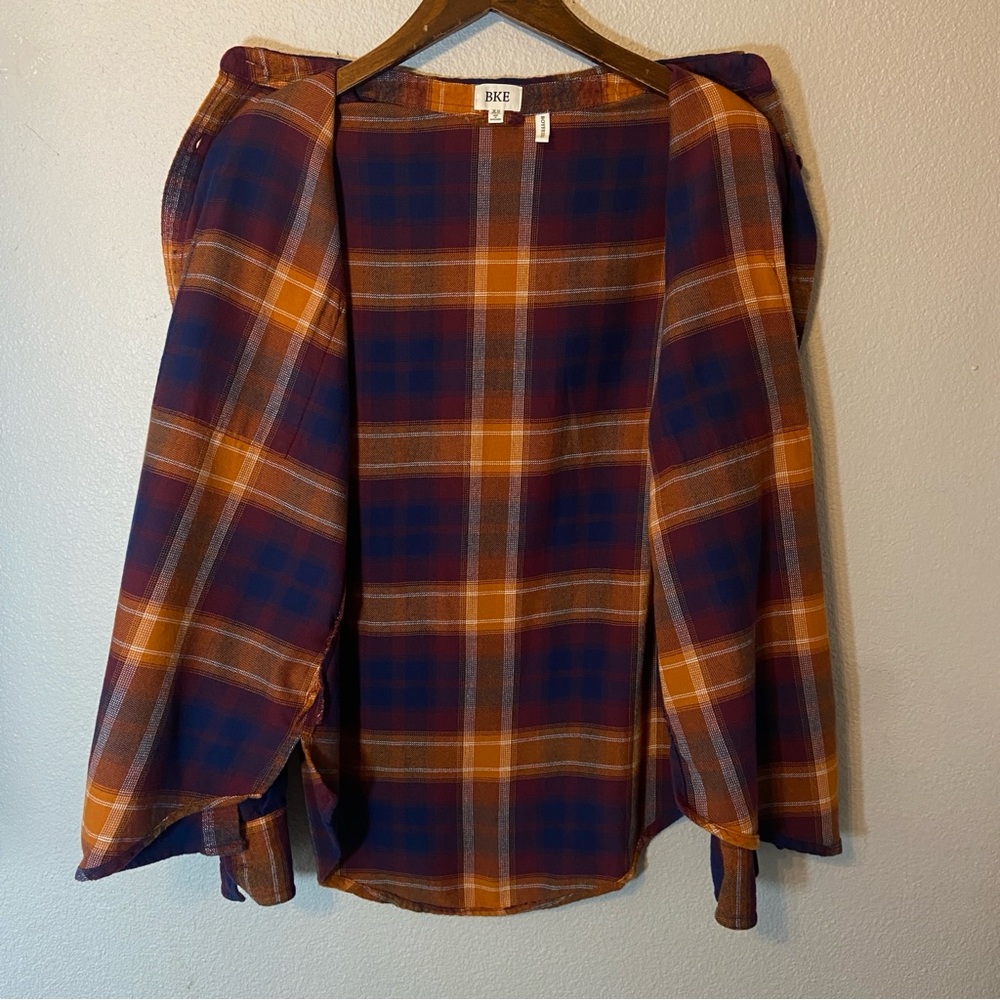 BKE Plaid Boyfriend Button Up Shirt Size XS - Picture 6 of 15